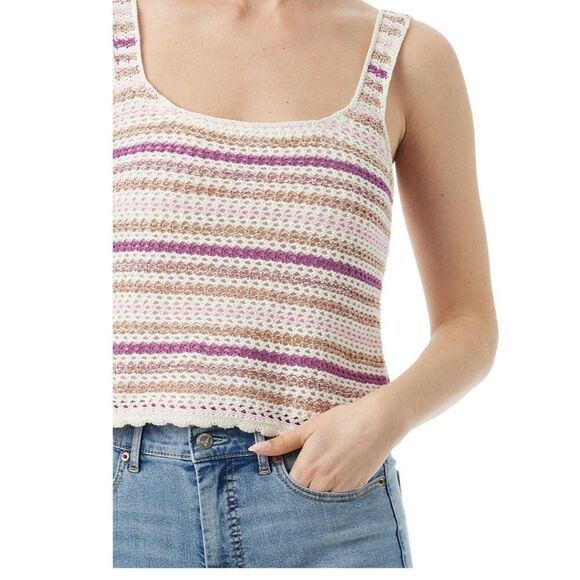 Jessica Sipmson Tops - Jessica Simpson Women's Plus Crochet Tank‎ Top 4X Stripe Y2K Boho Summer Chic